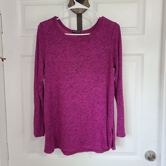 Cha Cha Vente Woman's Long Sleeve Blouse, Size: PM Color: Purple - Picture 4 of 14